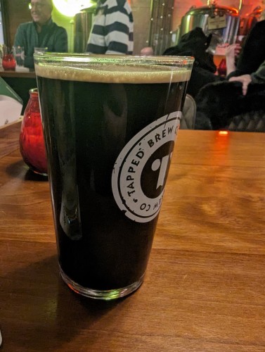 A pint of black beer